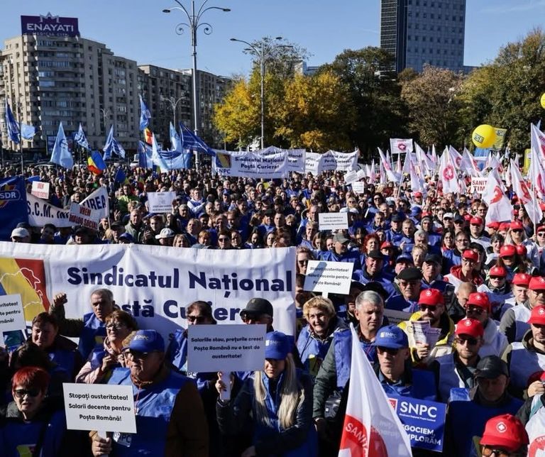 Protest sindical SNPC împotriva austerității — Poșta Română