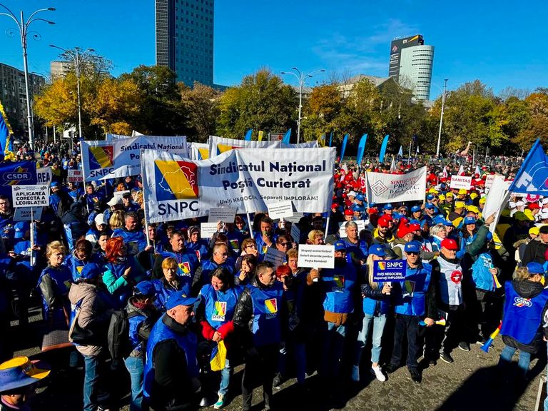 Protest sindical SNPC împotriva austerității — Poșta Română